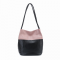 JUST LUV Medium Shoulder Bag- Black/ Light Pink /LUV MY BAG
