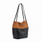 JUST LUV Medium Shoulder Bag- Black/ Tan/LUV MY BAG
